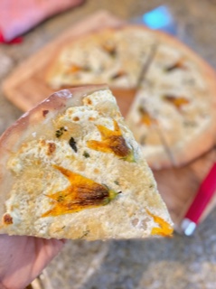 Pizza with Squash Blossom