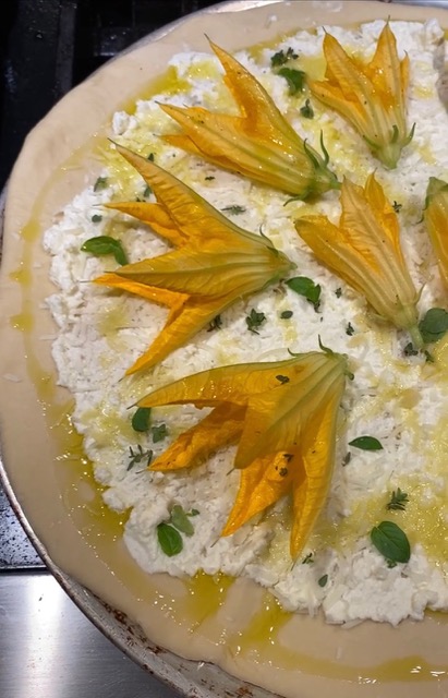 Squash Blossom Pizza